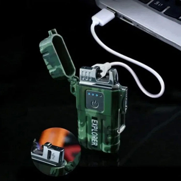 Зажигалка импульсная JL317 Explorer, Ветрозащитная зажигалка, Зажигалка юсб с гравировкой