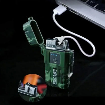 Зажигалка импульсная JL317 Explorer, Ветрозащитная зажигалка, Зажигалка юсб с гравировкой