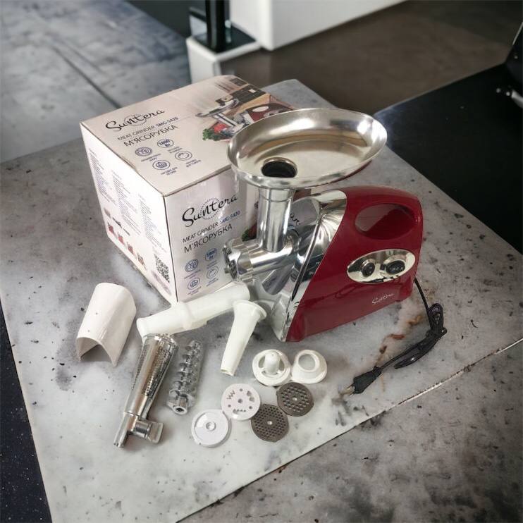 Электромясорубка Suntera SMG-5420R 1800 Вт, электромясорубка соковыжималка для томатов, мясорубка для дома