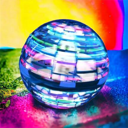 Летающий шар спиннер светящийся FlyNova Pro Gyrosphere игрушка мяч бумеранг, игрушка летающий шар