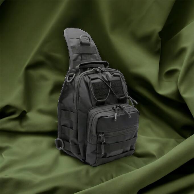 Качественная тактическая сумка, укрепленная мужская сумка рюкзак тактическая слинг. Цвет: черный