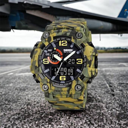 Часы наручные мужские SKMEI 1520CMGN CAMO GREEN, часы военные мужские, для военнослужащих. Цвет: камуфляж