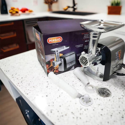Мясорубка Magio MG-269, 2400 W, мясорубка электрическая металл, мясорубка с металлическим редуктором