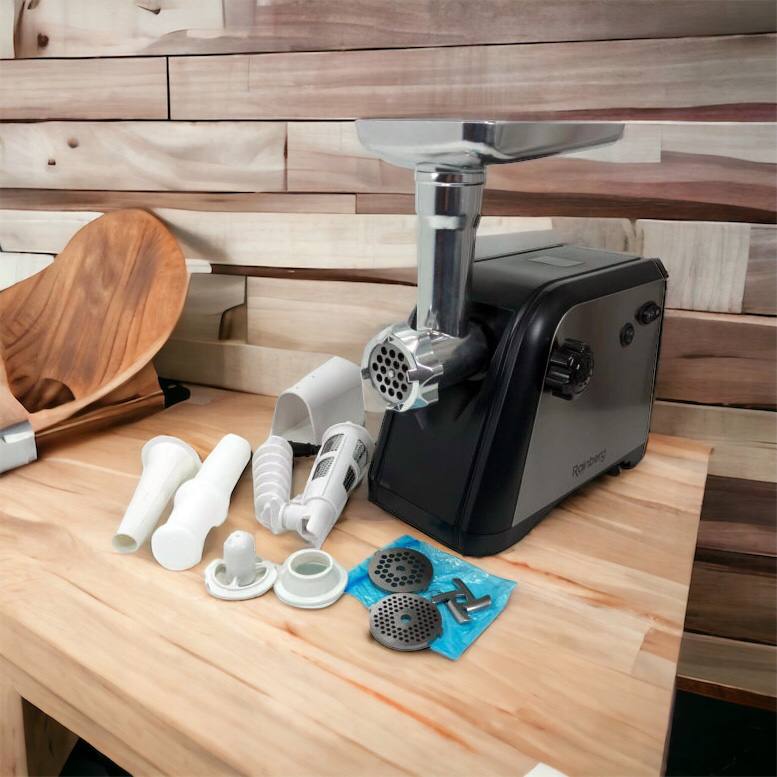 Мясорубка Rainberg RB-672 3000W электрическая с реверсом и соковыжималкой, мясорубка электрическая металл