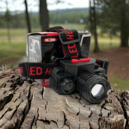 Фонарь налобный Bailong BL-1805 COB XPE аккумуляторный, фонарь на голову для рыбалки, надежный налобный