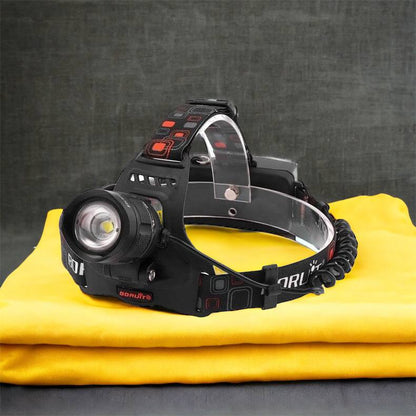 Налобный фонарь Bailong BL-T32-P50, мощный налобный светодиодный фонарик на голову, три режима