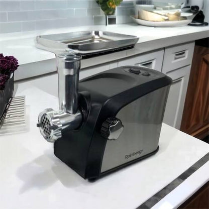 Электрическая мясорубка Rainberg RB-673 с соковыжималкой и шинковкой 9 насадок 3000W с реверсом