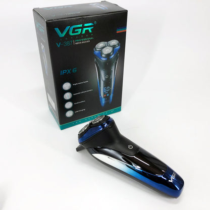 Электробритва VGR V-387 для мужчин, роторная для влажного и сухого бритья, Беспроводная электробритва