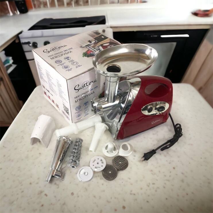 Электромясорубка Suntera SMG-5420R 1800 Вт, электромясорубка соковыжималка для томатов, мясорубка для дома