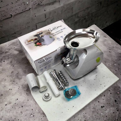 Мясорубка Suntera SMG-5425W, мясорубка-соковыжималка, электрическая мясорубка с насадками для дома