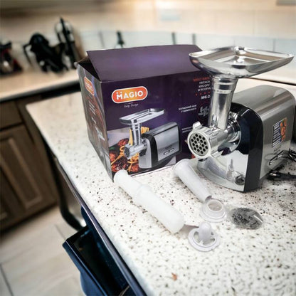 Мясорубка Magio MG-269, 2400 W, мясорубка электрическая металл, мясорубка с металлическим редуктором
