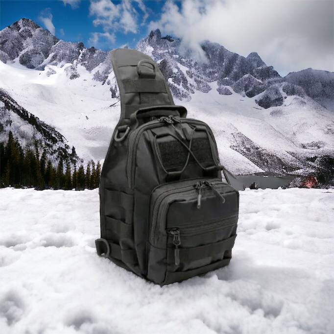 Качественная тактическая сумка, укрепленная мужская сумка рюкзак тактическая слинг. Цвет: черный