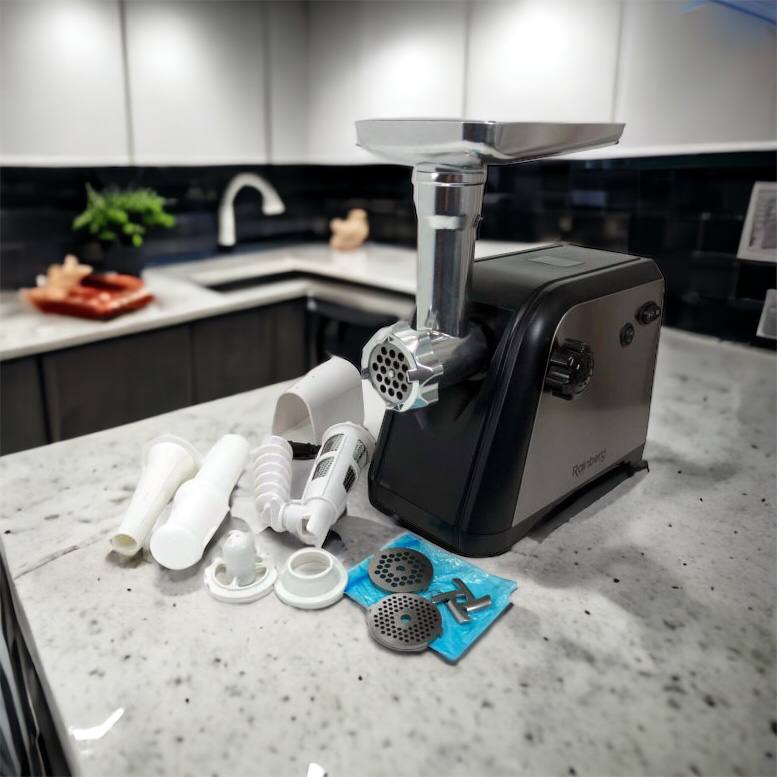 Мясорубка Rainberg RB-672 3000W электрическая с реверсом и соковыжималкой, мясорубка электрическая металл