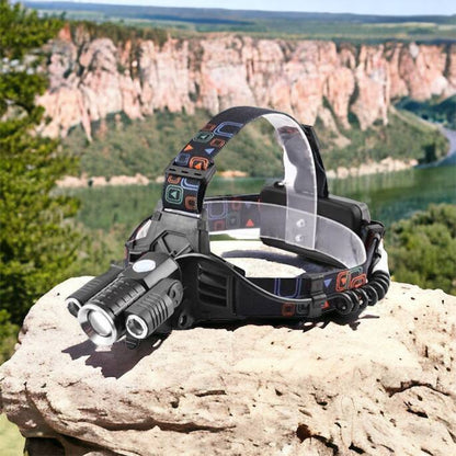 Фонарь налобный W602-T6-2XPE Bike с велокреплением 2x18650, светодиодный фонарь на лоб, сверхмощный