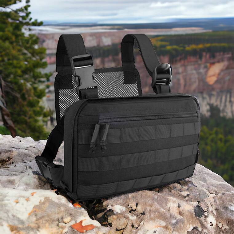 Тактична сумка нагрудна з Cordura 1000D, чоловіче розвантаження чорна
