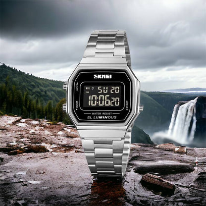 Часы наручные мужские SKMEI 1647SI, армейские часы противоударные, модные мужские часы