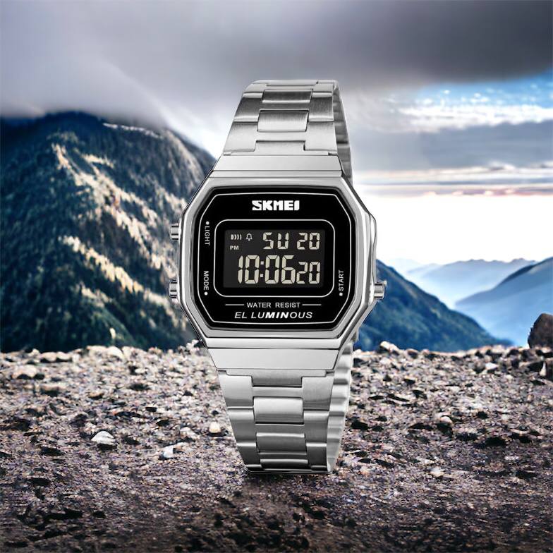 Часы наручные мужские SKMEI 1647SI, армейские часы противоударные, модные мужские часы