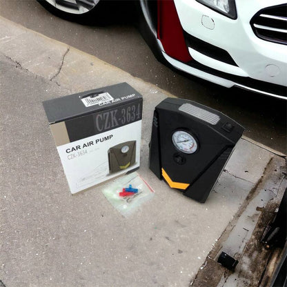 Автомобильный компрессор 12V насос с фонариком, мощный насос для колес автомобиля от прикуривателя