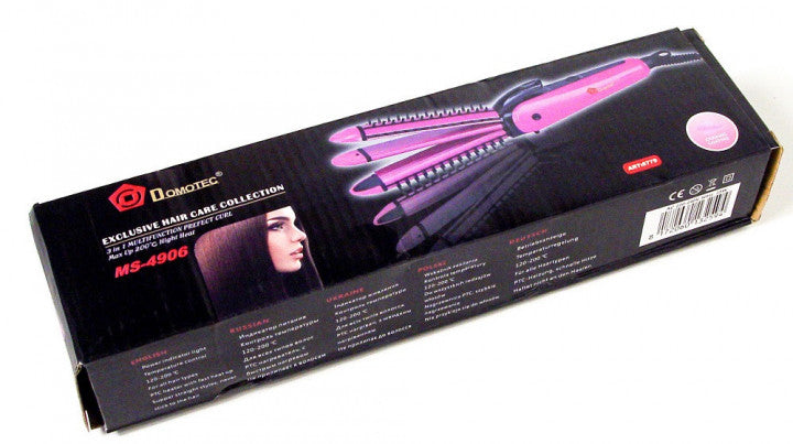 Щипцы для выравнивания, гофре, локоны, расческа с покрытием DOMOTEC MS-4906 3в1