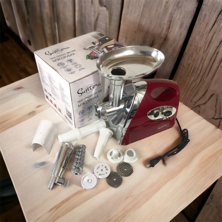 Электромясорубка Suntera SMG-5420R 1800 Вт, электромясорубка соковыжималка для томатов, мясорубка для дома