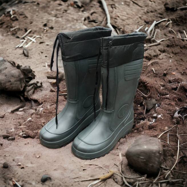 Сапоги мужские резиновые высокие утепленные с подвязкой 44 размер (29 см), сапоги резиновые для рыбалки