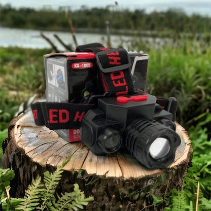 Фонарь налобный Bailong BL-1805 COB XPE аккумуляторный, фонарь на голову для рыбалки, надежный налобный