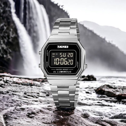 Часы наручные мужские SKMEI 1647SI, армейские часы противоударные, модные мужские часы