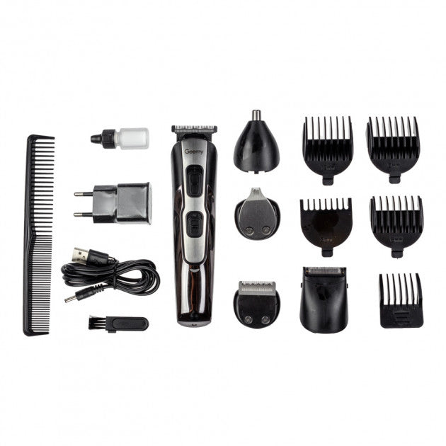 Машинка для стрижки 10в1 GEMEI GM-592, тример для бороды, триммер беспроводной. Цвет: черный