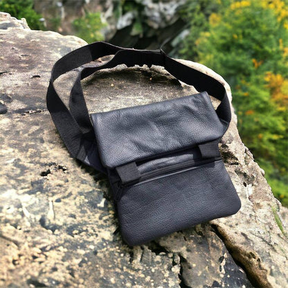 Тактична шкіряна сумка з кобурою, чоловічий месенджер, барсетка - чорний слінг, чоловіча сумка через плече