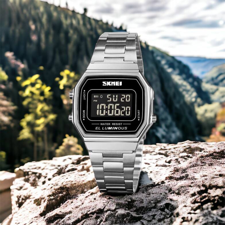 Часы наручные мужские SKMEI 1647SI, армейские часы противоударные, модные мужские часы