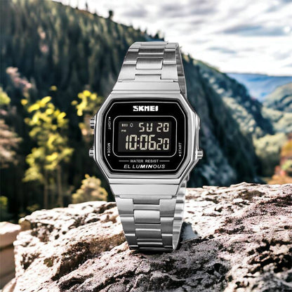 Часы наручные мужские SKMEI 1647SI, армейские часы противоударные, модные мужские часы