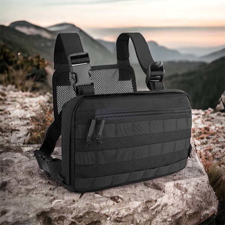 Тактична сумка нагрудна з Cordura 1000D, чоловіче розвантаження чорна