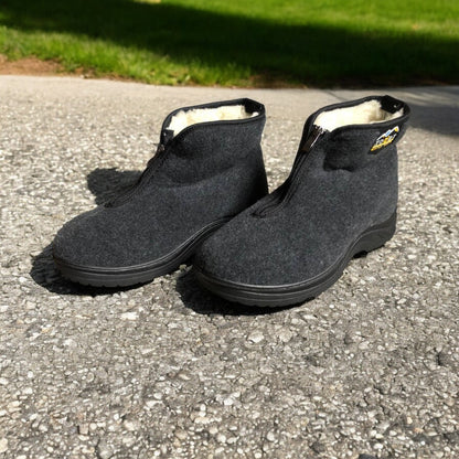 Черевики чоловічі утеплені на застібці 41 розмір, повстяні бурки, домашні чоловічі валянки. Колір: сірий