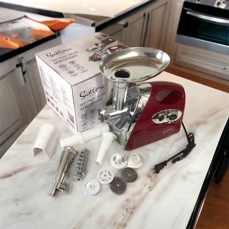 Электромясорубка Suntera SMG-5420R 1800 Вт, электромясорубка соковыжималка для томатов, мясорубка для дома
