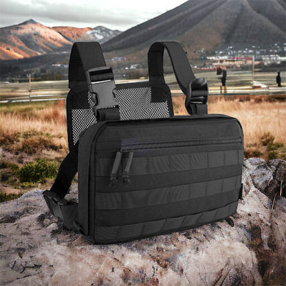 Тактична сумка нагрудна з Cordura 1000D, чоловіче розвантаження чорна
