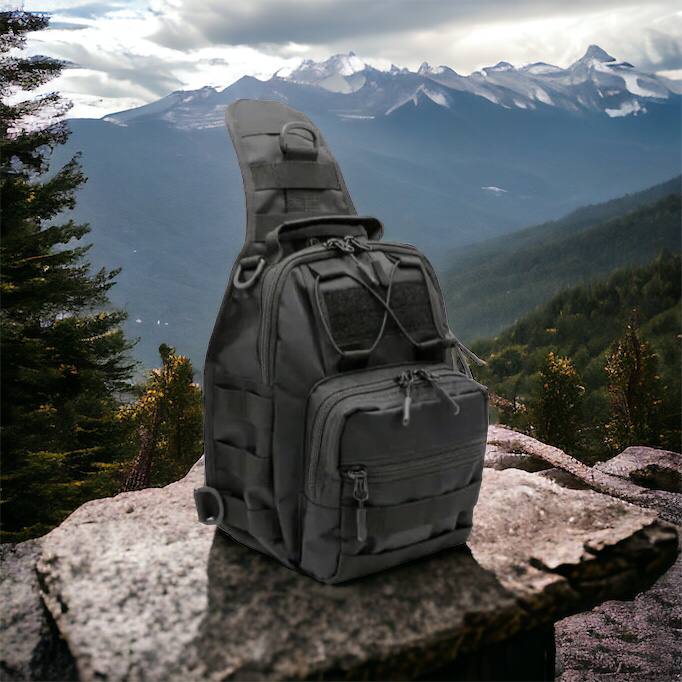 Качественная тактическая сумка, укрепленная мужская сумка рюкзак тактическая слинг. Цвет: черный