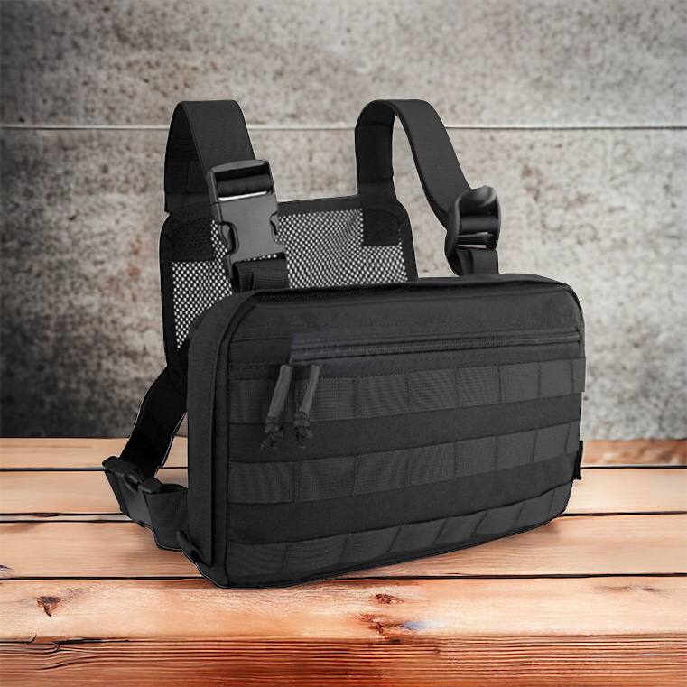 Тактична сумка нагрудна з Cordura 1000D, чоловіче розвантаження чорна