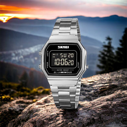 Часы наручные мужские SKMEI 1647SI, армейские часы противоударные, модные мужские часы