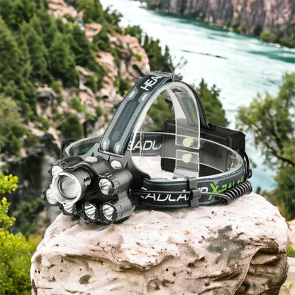 Яркий светодиодный налобный фонарь Bailong Police BL-T78 5 led белый, налобный фонарик с usb зарядкой