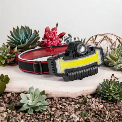 Налобный фонарик Bailong BL-W685-LTS+COB+RGB, 5 режимов, водостойкий, ударостойкий, USB кабель Type-c