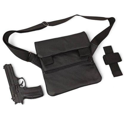 Набор 2В1. Кожаная сумка с кобурой + фонарик профессиональный POLICE BL-X71-P50