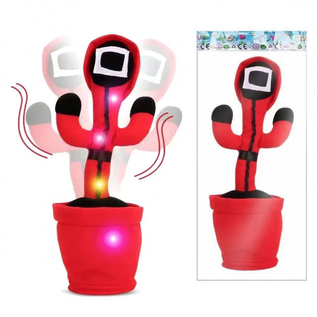 Интерактивная детская игрушка танцующий кактус Игра в кальмара поет танцует светится на аккумуляторе