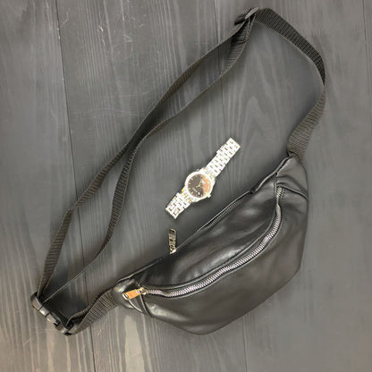 Бананка кожаная. Сумка на пояс из кожи, Универсальная сумка нагрудная, Практичная сумка на пояс