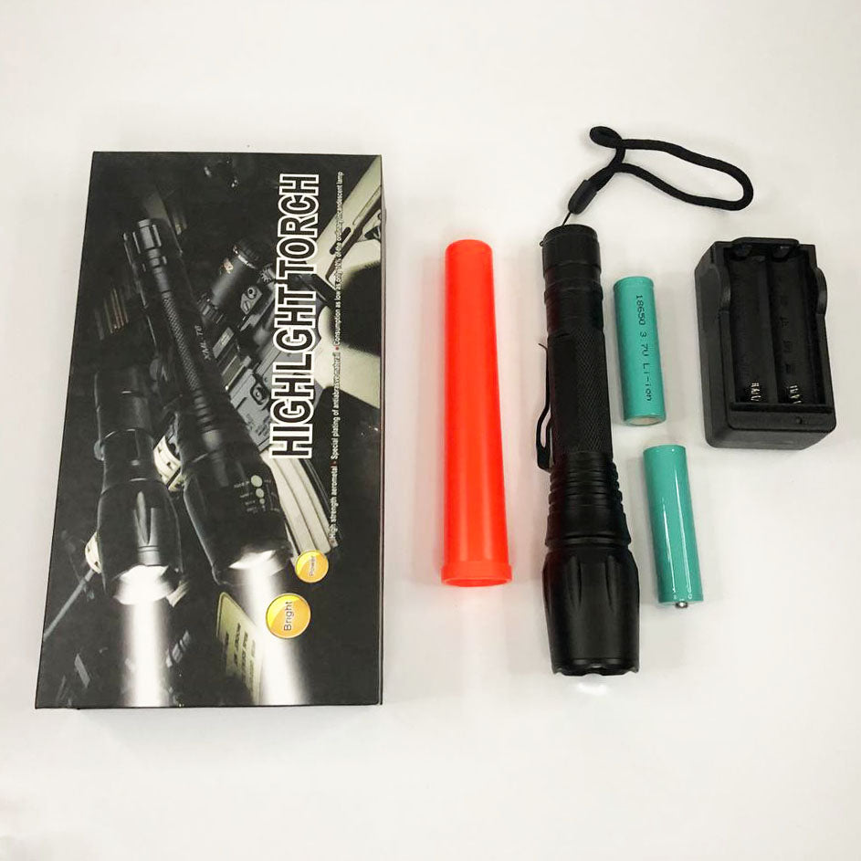 Фонарь ручной с красным диффузором Police 8668-T6, качественный фонарик, мощный ручной фонарик