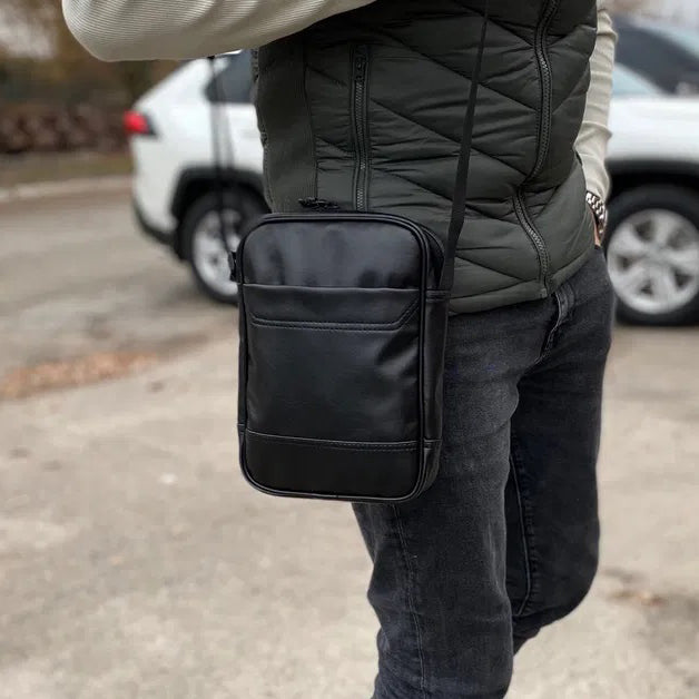 Мессенджер классический из эко кожи гладкой, Сумка через плечо кэжуал мужская, Деловая сумка мессенджер