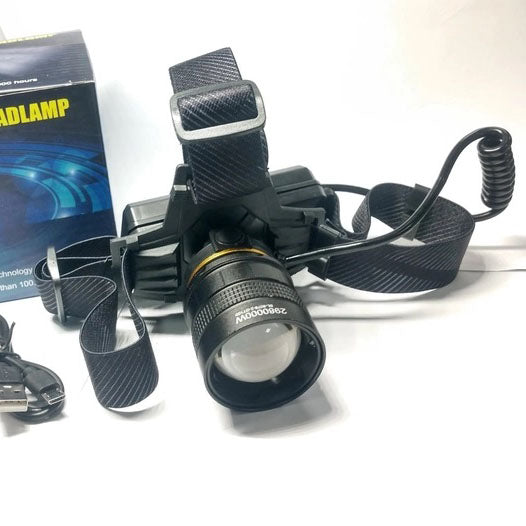 Яркий налобный фонарь Bailong BL-8076-2-GT100, Фонарь аккумуляторный для рыбалки, Фонарь на голову