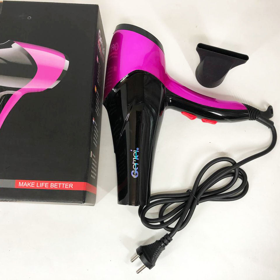 Фен GEMEI GM-1766 2.6кВт АС, женский фен для волос, электрофен для волос. Цвет: фиолетовый