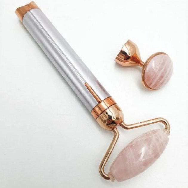 Массажер ролик электрический для лица Facial Roller Massager. Цвет: бежевый