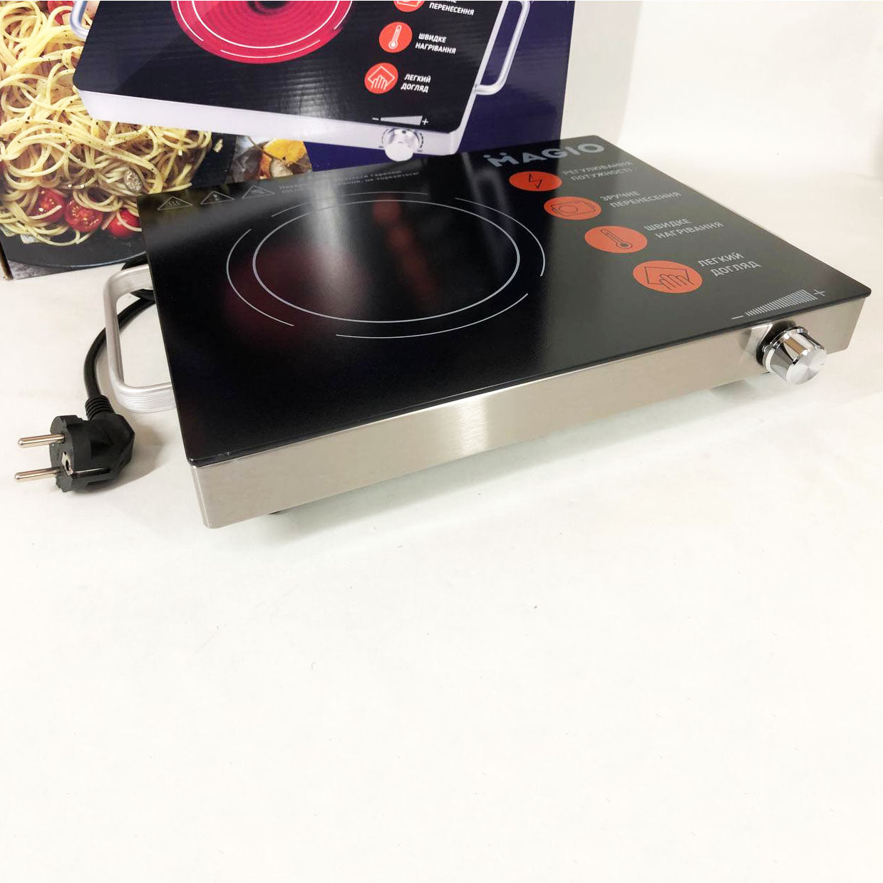 Настольная плита электрическая инфракрасная MAGIO MG-442 1500 Вт, электроплита инфракрасная настольная