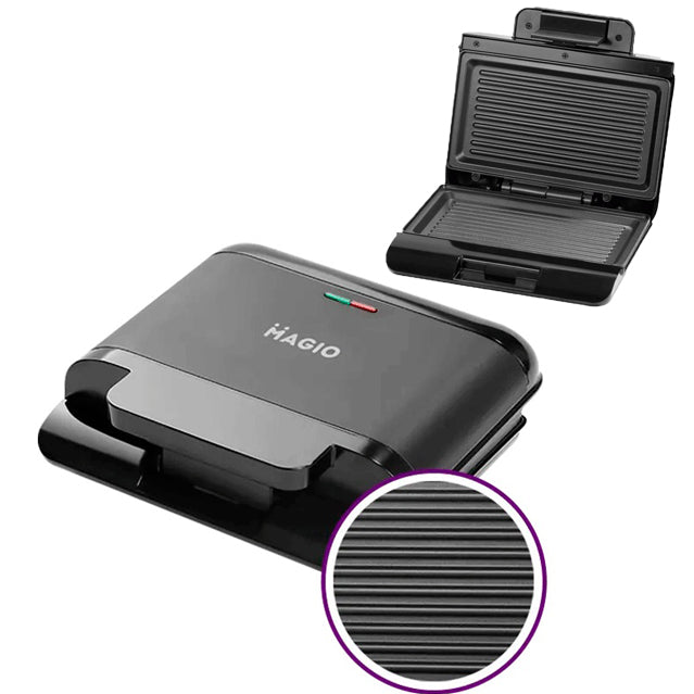 Бутербродница MAGIO MG-378 750 Вт c антипригарным покрытием, Настольный гриль электрический-прижимной